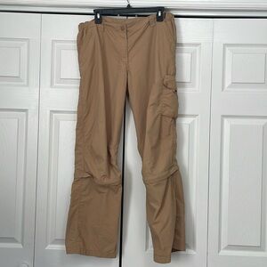 GUC Women's Quest Convertible Zip-Off brown/khaki Hiking Pants Nylon Size 12